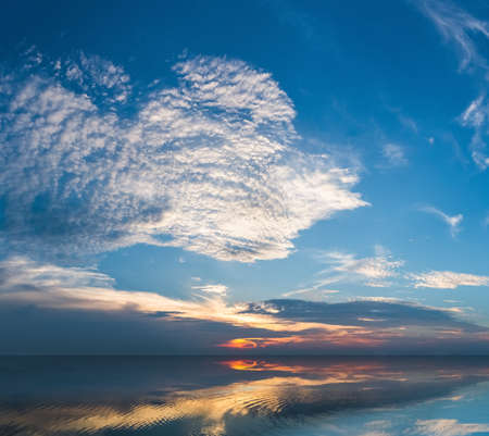 blue sky on the lake with reflection