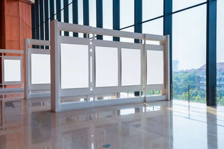blank panel in the modern exhibition hallのeditorial素材