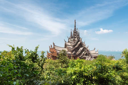 the sanctuary of truth in pattaya, thailand.の写真素材