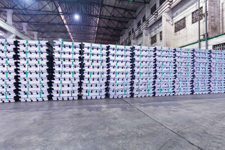lead ingot factoryの写真素材