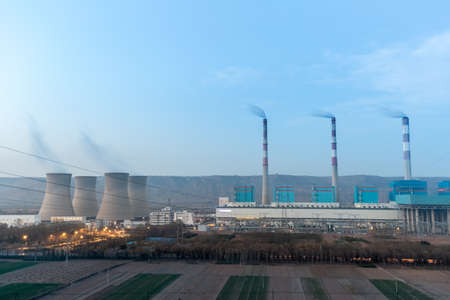modern thermal power plant in pingliang city, gansu province,Chinaのeditorial素材