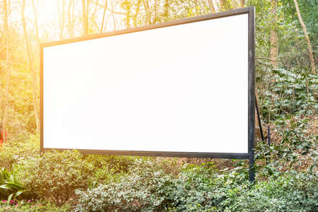 large billboard in the mountain forest parkの写真素材