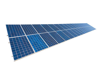 solar panel isolated on whiteの写真素材