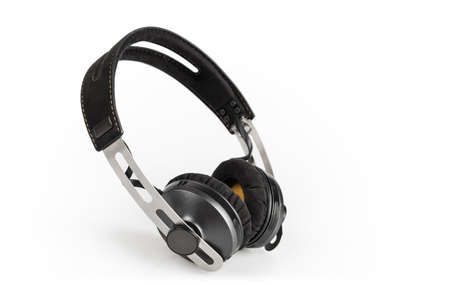 wireless headphones isolated on a white backgroundの写真素材