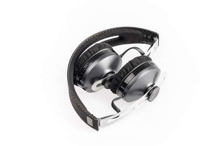 wireless headphones isolated on a white backgroundの写真素材