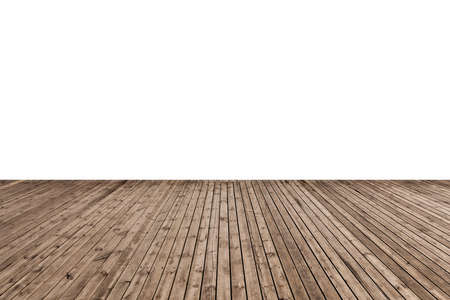 wooden floor isolated on whiteの写真素材