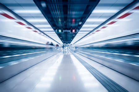 moving escalator with dynamic blur motionの写真素材