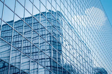 glass curtain wall , modern architecture details closeupのeditorial素材
