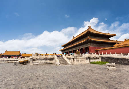 beijing forbidden city, the hall of heavenly purity was the palace, where the emperors used to live and handle daily affairs in the ming and early qing dynasties.のeditorial素材