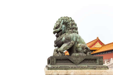 bronze lion of the forbidden city , beijingのeditorial素材