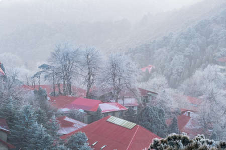 mount lushan in winter, a famous tourist attraction in China.の写真素材