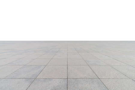 empty square ground floor isolated on whiteの写真素材