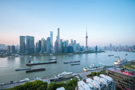 shanghai cityscape in morning, view from north bund, China