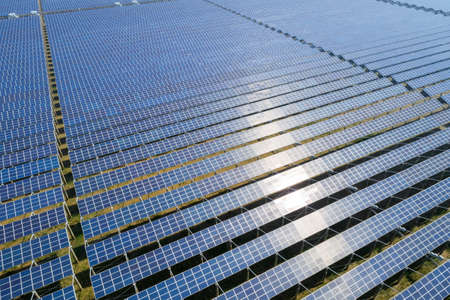 aerial view of solar energy generating station