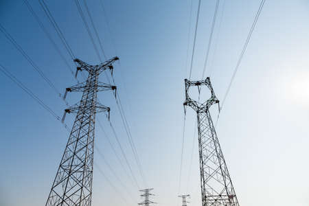 power pylon against a blue sky
