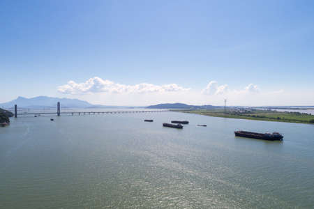 poyang lake scenery, China's largest freshwater lake, aerial view from hukou county