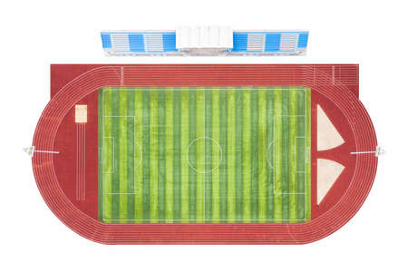 sports stand, runway and football field on whiteのeditorial素材