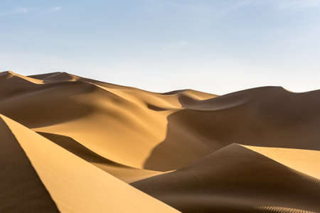 desert sand dunes at duskの写真素材