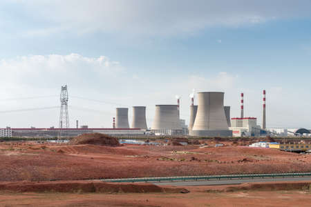thermal power plant in xinjiang, Chinaの写真素材