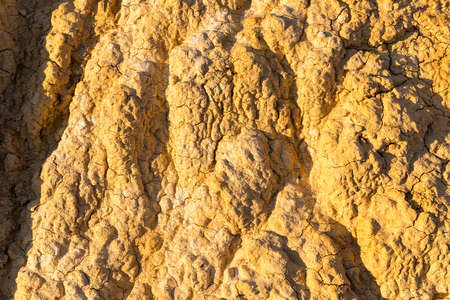 xinjiang colorful beach landform closeup, natural background texture of wind erosion and water...