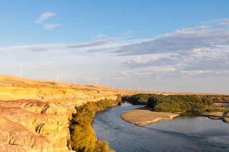 xinjiang colorful beach, formed by the influence of natural effects such as wind erosion and water...