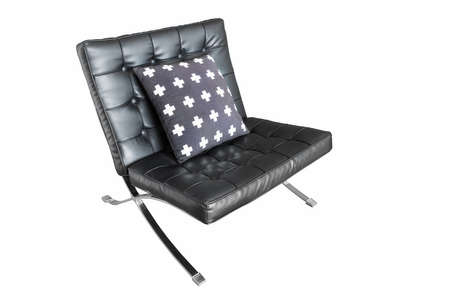 barcelona chair isolated on white with clipping pathの写真素材