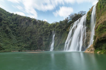 jiulong waterfall, luoping county, yunnan province, Chinaの写真素材