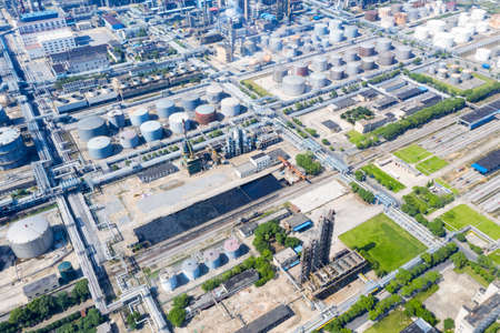 aerial view of petrochemical plant area,  industrial sceneのeditorial素材