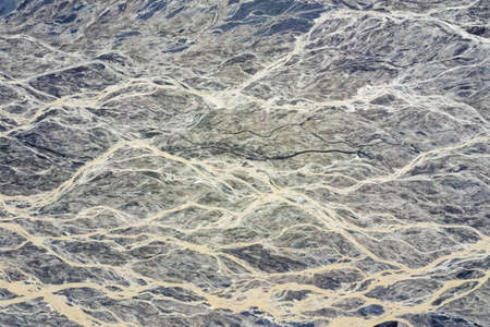 riverbed texture background, aerial view of kunlun river, qinghai province, Chinaの写真素材