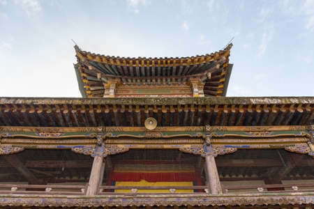 sutra printing house in qinghai kumbum monastery, huangzhong county ,xining city, Chinaのeditorial素材
