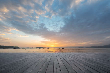 sunrise by the sea in xiapu county, fujian province, Chinaの写真素材