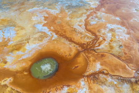 beautiful the mouth of a spring and colorful ground, mangya city, haixi prefecture, qinghai province, Chinaの写真素材