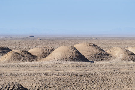 wind erosion physiognomy landscape, yardang landform in tsaidam basin, qinghai province, China.の写真素材