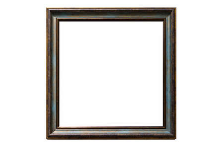 retro golden edge picture frame isolated on white