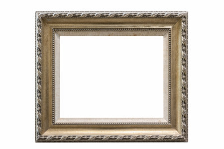 retro elegant picture frame isolated on whiteの写真素材