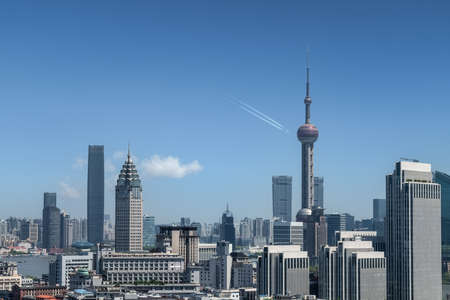 modern shanghai scene, beautiful metropolis backgroundの写真素材