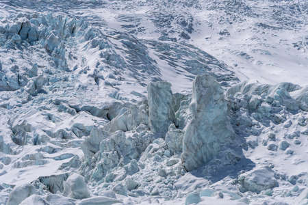 beautiful glacier scenery on snow -capped mountains, nagqu prefecture, tibet autonomous region ,Chinaの写真素材