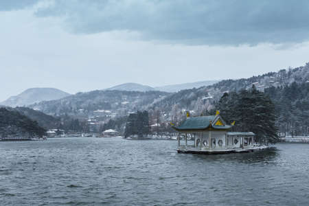 beautiful lushan mountain in winter, Chinaの写真素材