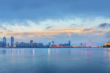 beautiful twilight scene in Nanchang, Jiangxi province, China.の写真素材