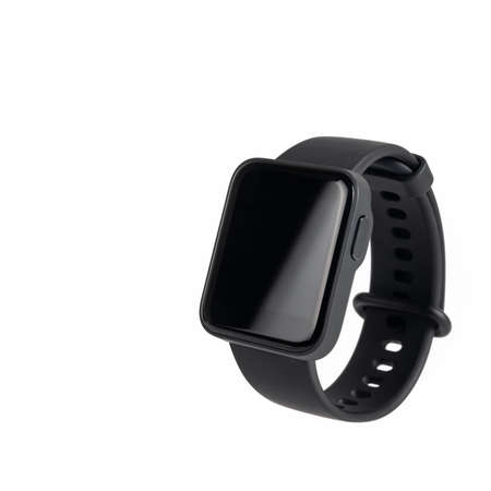 black smart sport watch isolated on white backgroundの写真素材