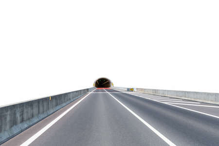 highway tunnel isolated on white with clipping pathの写真素材