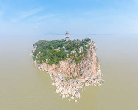 beautiful shoes hill on Poyang Lake, Jiujiang city, Jiangxi province, Chinaの写真素材