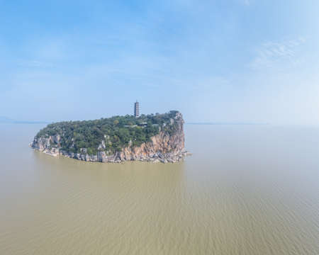 shoes hill on Poyang Lake, Jiujiang city, Jiangxi province, Chinaの写真素材
