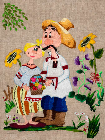Ukrainian folk embroidery, handmadeの写真素材