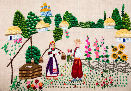 Ukrainian folk embroidery, handmade