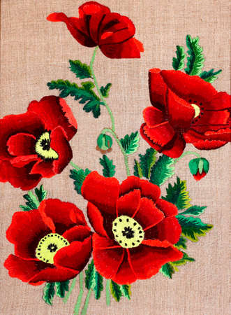 Ukrainian folk embroidery, handmadeの写真素材