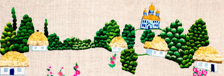 Handmade embroidery, folk arts and craftsの写真素材