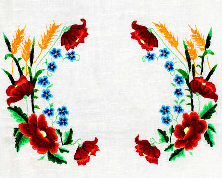 Ukrainian folk embroidery, handmadeの写真素材