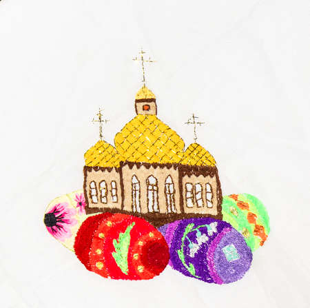 Ukrainian folk embroidery, handmadeの写真素材