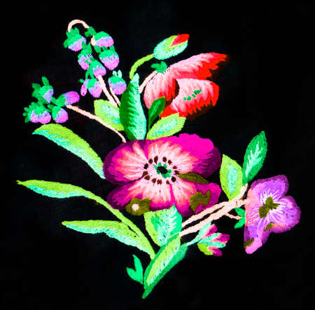 Ukrainian folk embroidery, handmadeの写真素材